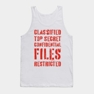 Classified Files Typography Stack (Red) Tank Top